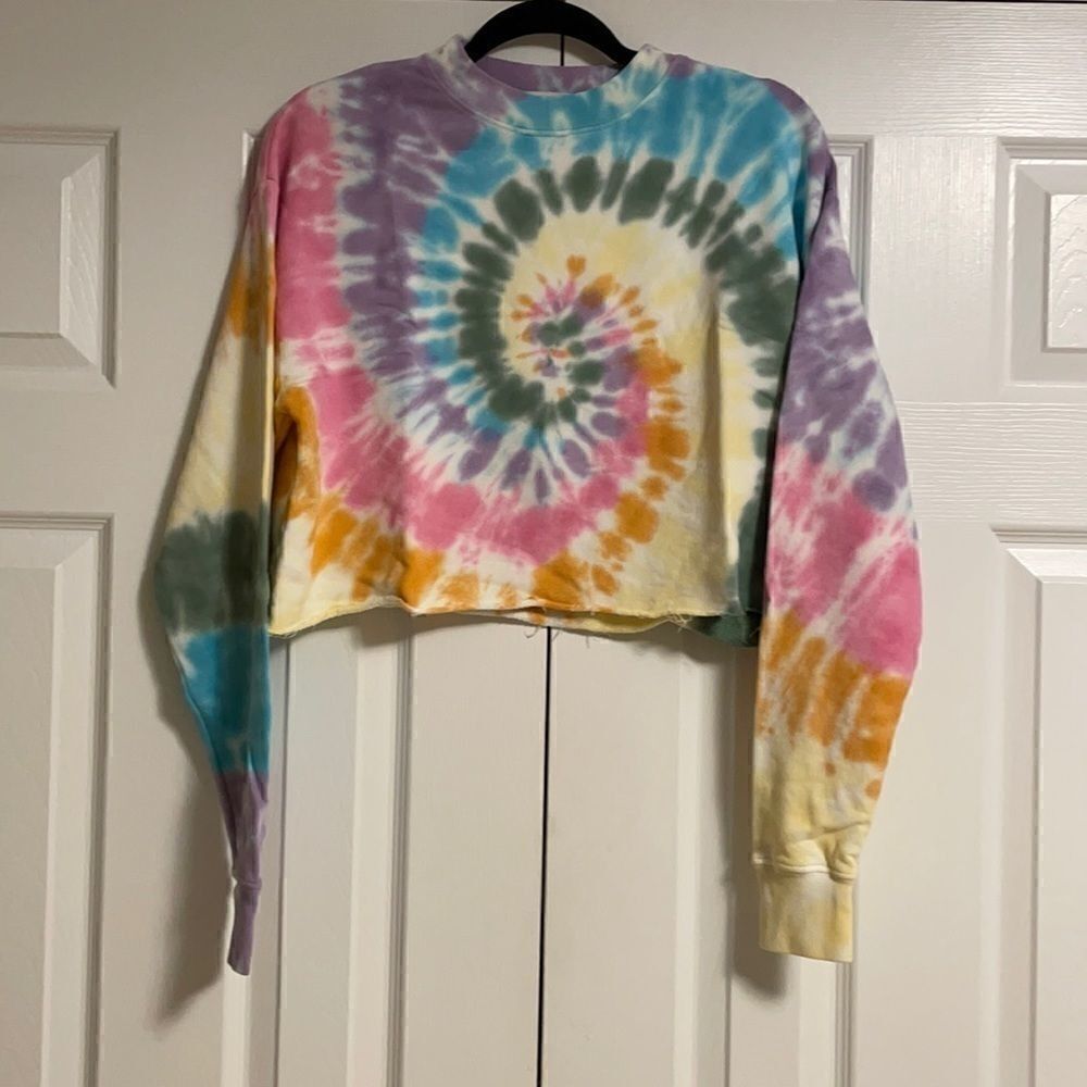 DAYDREAMER Rainbow Tie-Dye Cropped Sweatshirt Brand New Multiple Sizes Available